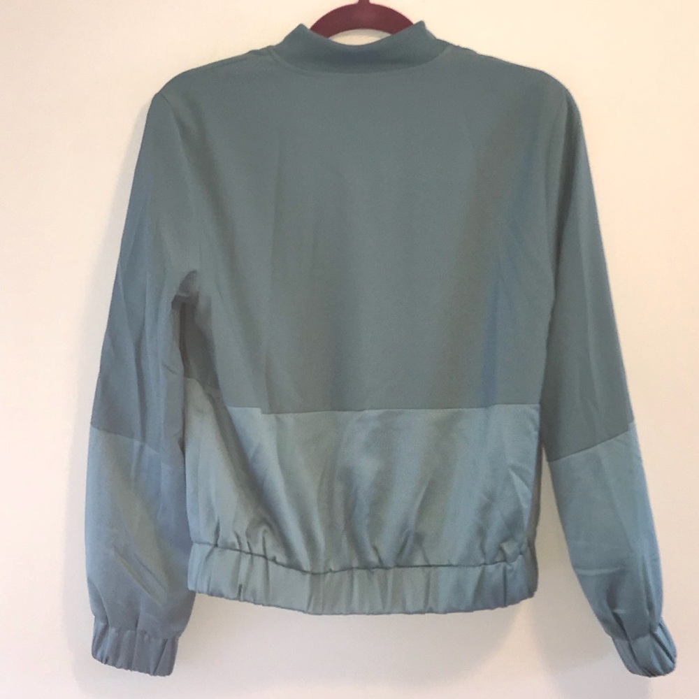 🆕SeafoamBomber jacket w/ satin blocking🏆 - Picture 7 of 8